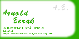 arnold berak business card